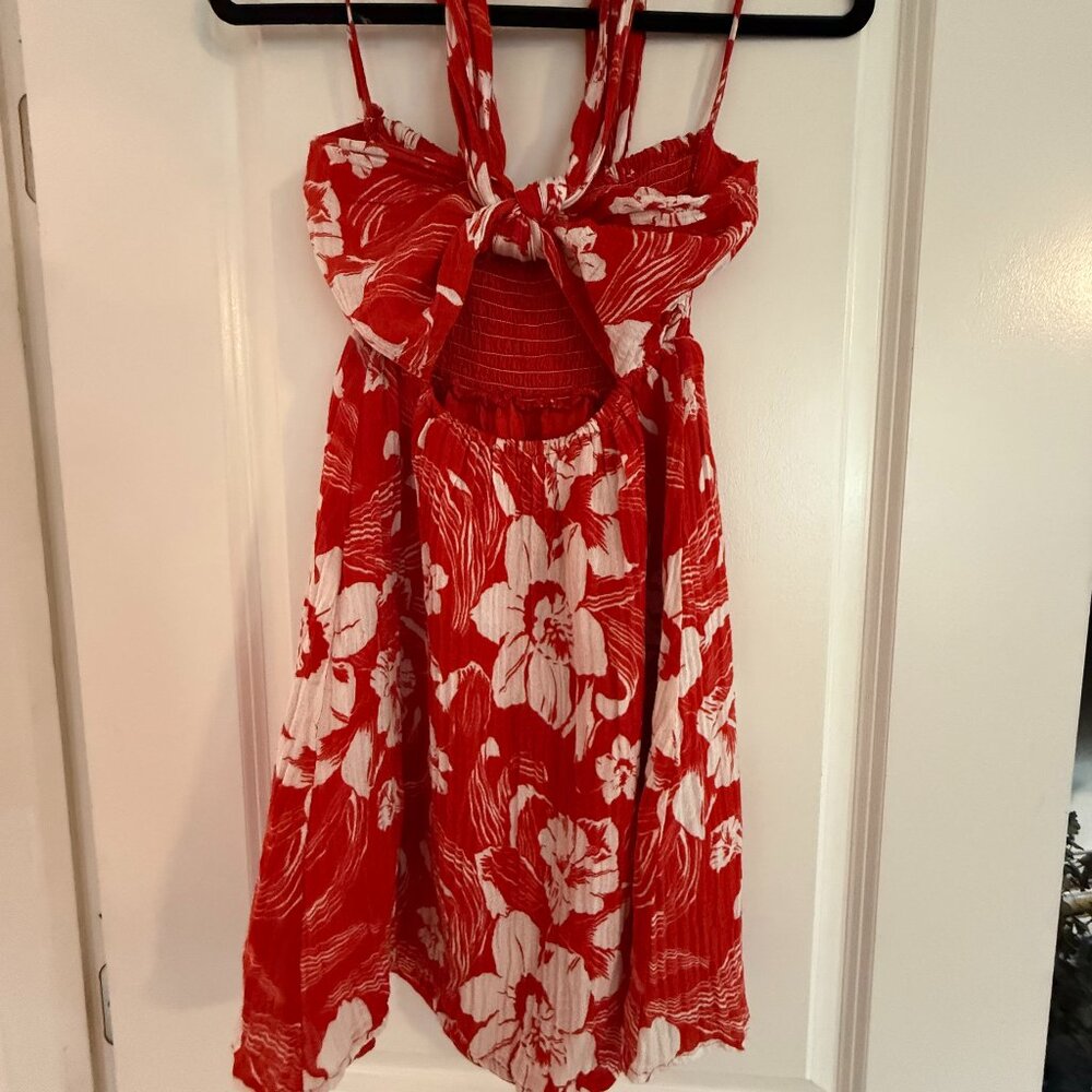 Faithfull the brand red floral summer dress